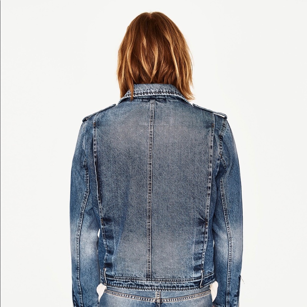 ❌SOLD❌Zara Man Original Denim 1975 Biker Jacket - Picture 4 of 8